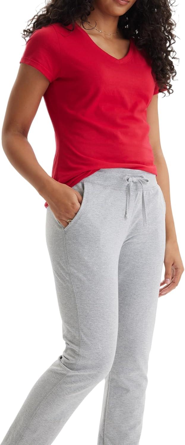 imageHanes Womens French Terry Pant with PocketsLight Steel