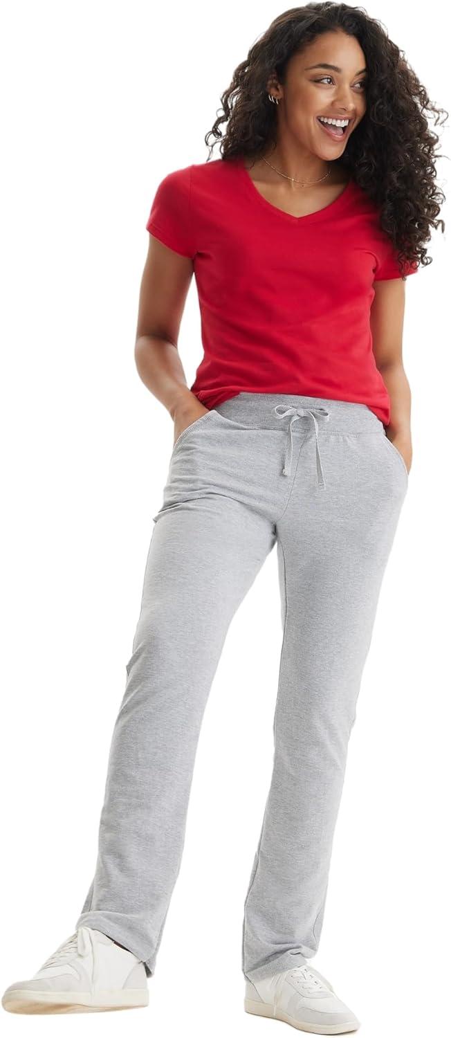 imageHanes Womens French Terry Pant with PocketsLight Steel