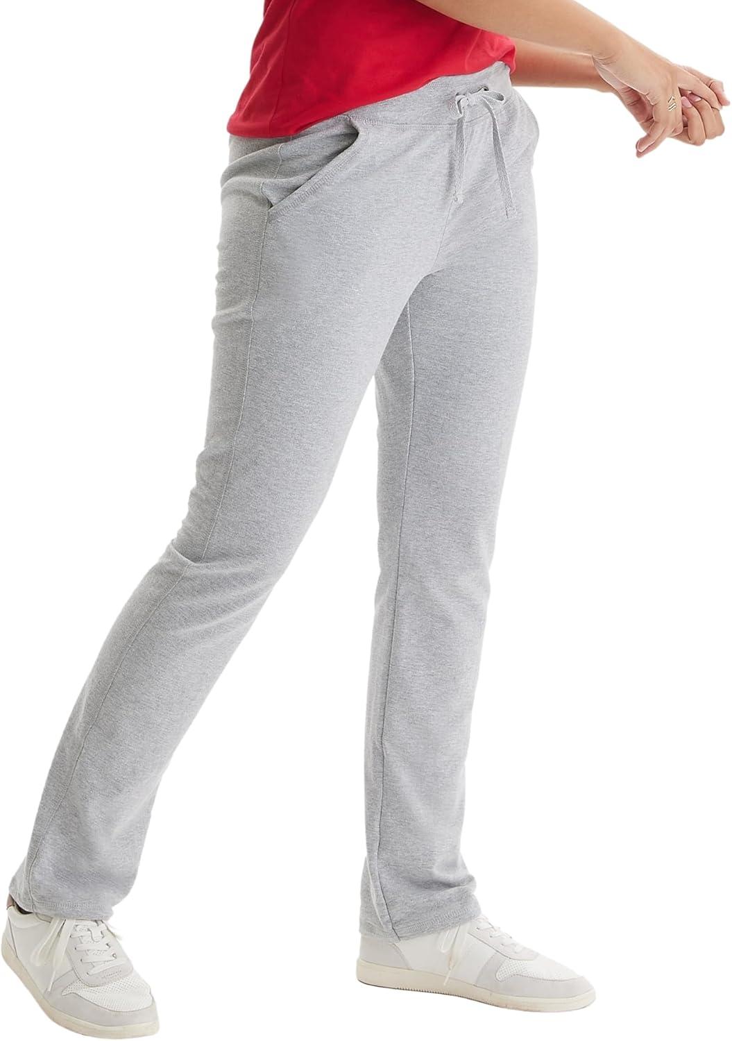 imageHanes Womens French Terry Pant with PocketsLight Steel