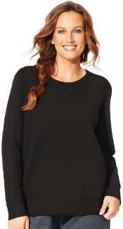 imageHanes Womens Just My Size Plus Size Sweatshirt EcoSmart Fleece Pullover with VNotchEbony