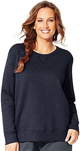 imageHanes Womens Just My Size Plus Size Sweatshirt EcoSmart Fleece Pullover with VNotchNavy Heather