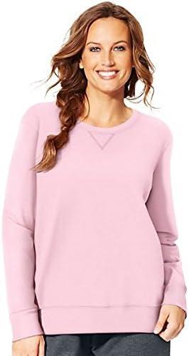 imageHanes Womens Just My Size Plus Size Sweatshirt EcoSmart Fleece Pullover with VNotchPale Pink