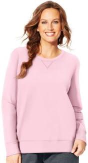 imageHanes Womens Just My Size Plus Size Sweatshirt EcoSmart Fleece Pullover with VNotchPale Pink