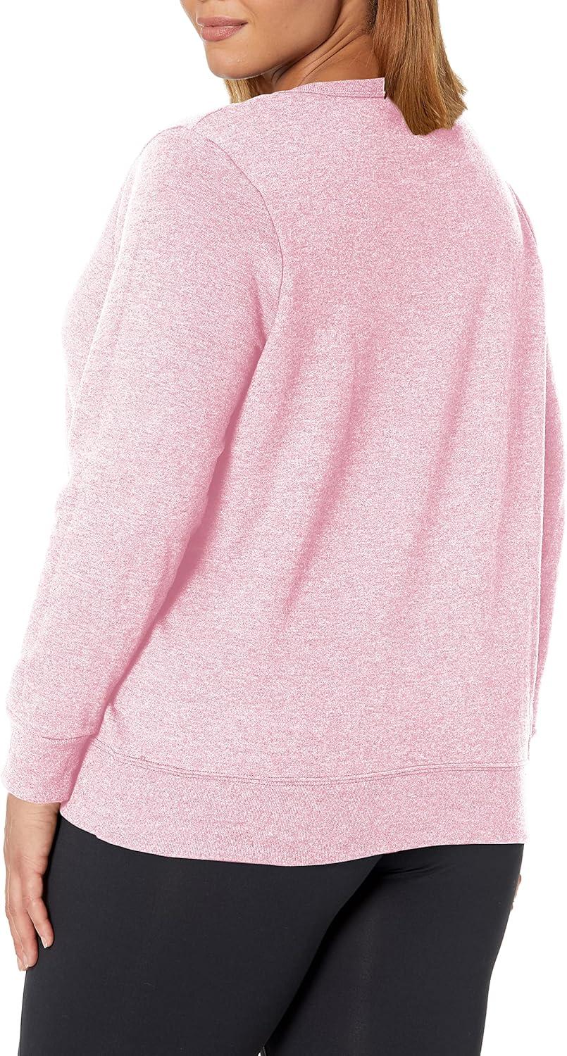 imageHanes Womens Just My Size Plus Size Sweatshirt EcoSmart Fleece Pullover with VNotchPale Pink