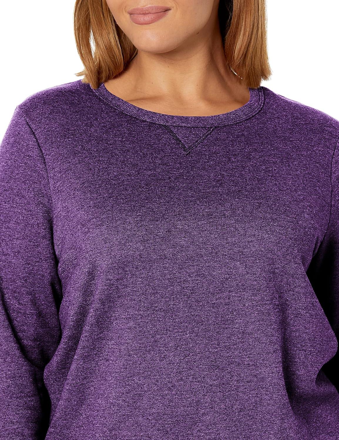 imageHanes Womens Just My Size Plus Size Sweatshirt EcoSmart Fleece Pullover with VNotchViolet Splendor Heather