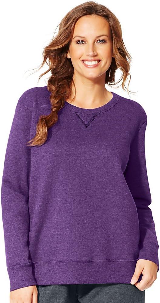 imageHanes Womens Just My Size Plus Size Sweatshirt EcoSmart Fleece Pullover with VNotchViolet Splendor Heather