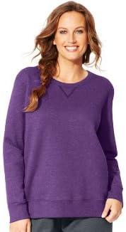 imageHanes Womens Just My Size Plus Size Sweatshirt EcoSmart Fleece Pullover with VNotchViolet Splendor Heather