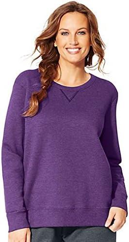 imageHanes Womens Just My Size Plus Size Sweatshirt EcoSmart Fleece Pullover with VNotchViolet Splendor Heather