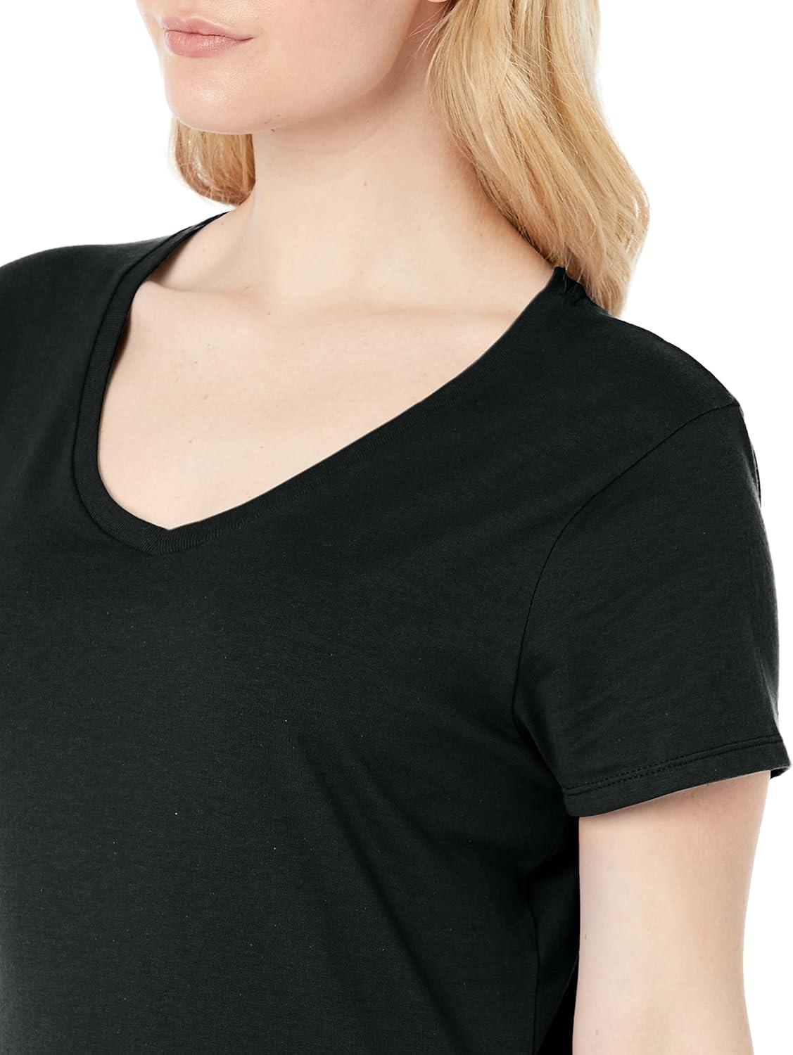 imageHanes Womens Nano Premium Cotton VNeck TShirt PackBlack 1 Pack