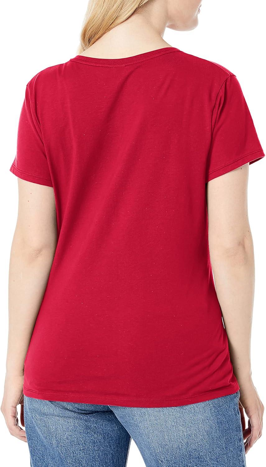 imageHanes Womens Nano Premium Cotton VNeck TShirt PackDeep Red 1 Pack