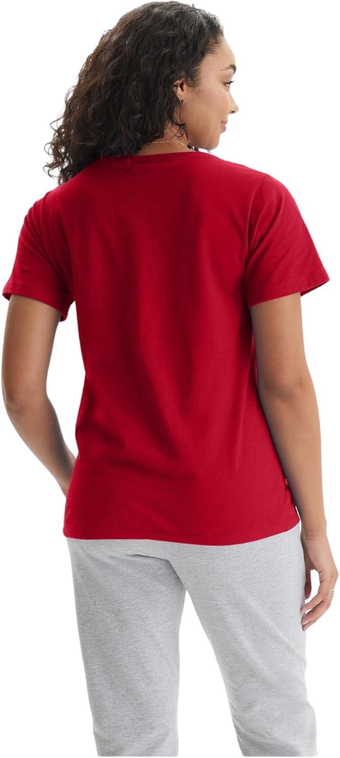 imageHanes Womens Nano Premium Cotton VNeck TShirt PackDeep Red 1 Pack