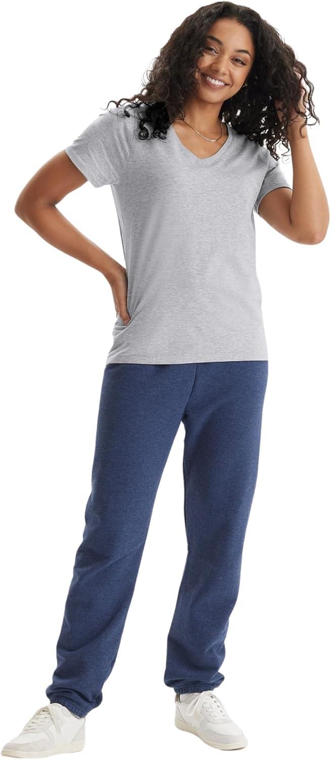 imageHanes Womens Nano Premium Cotton VNeck TShirt PackLight Steel 1 Pack