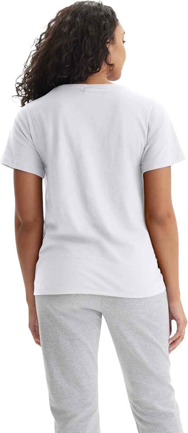 imageHanes Womens Nano Premium Cotton VNeck TShirt PackWhite 1 Pack