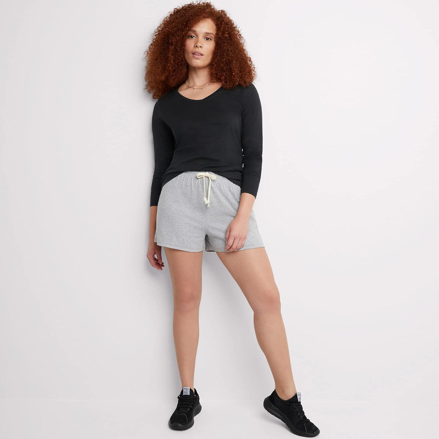 imageHanes Womens Originals Long Sleeve Cotton VNeck TShirt Lightweight VNeck Tee Modern FitEbony