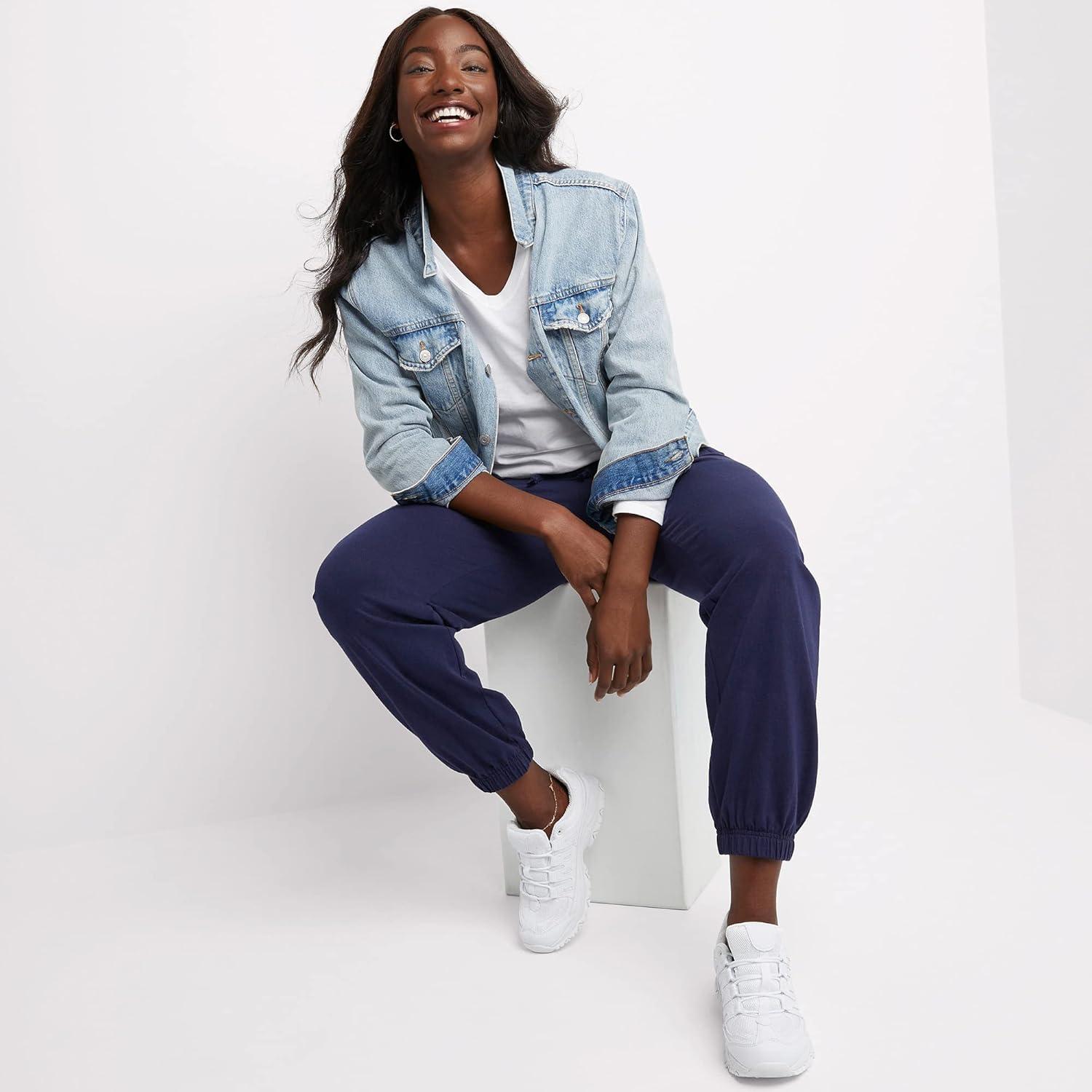 imageHanes Womens Originals Long Sleeve Cotton VNeck TShirt Lightweight VNeck Tee Modern FitWhite