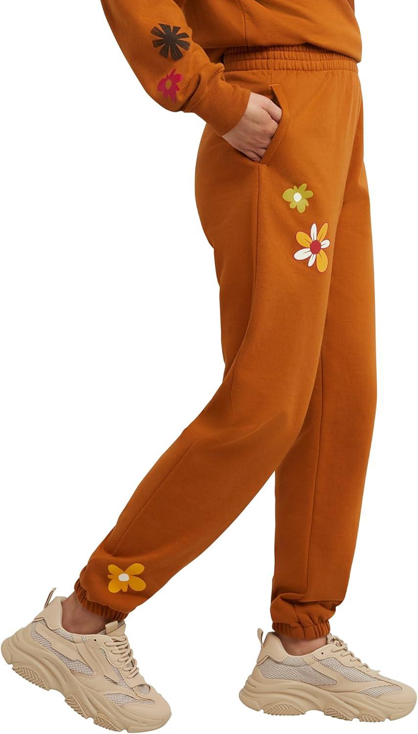 imageHanes Womens Originals Midweight Fleece Joggers Sweatpants with Pockets Place Flowers 30quot PlusAllgood Gold