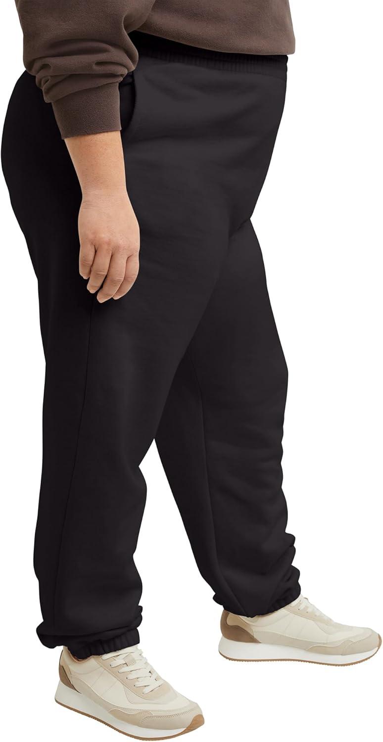 imageHanes Womens Originals Midweight Fleece Joggers Sweatpants with Pockets Place Flowers 30quot PlusBlack