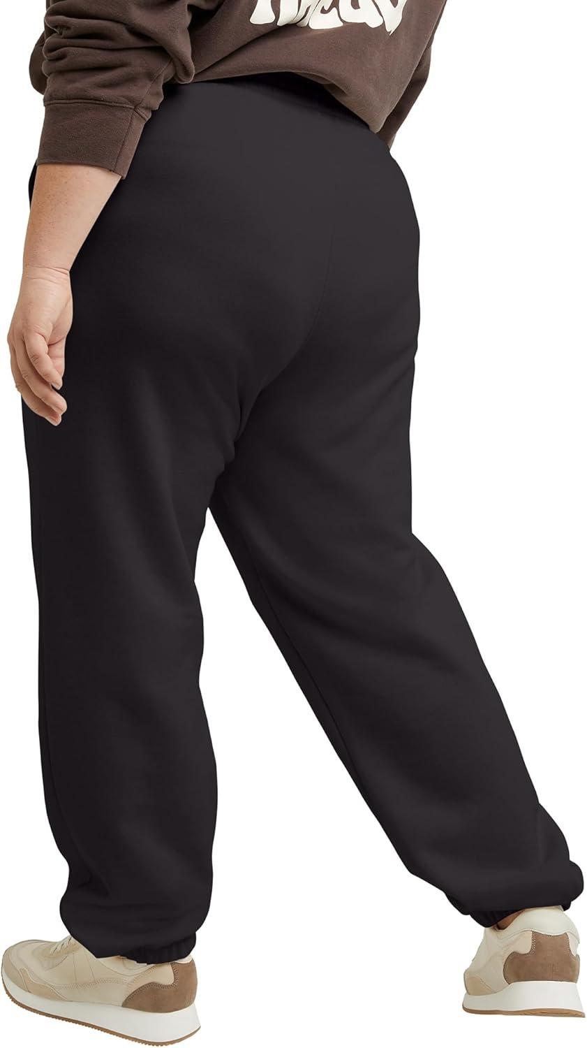 imageHanes Womens Originals Midweight Fleece Joggers Sweatpants with Pockets Place Flowers 30quot PlusBlack