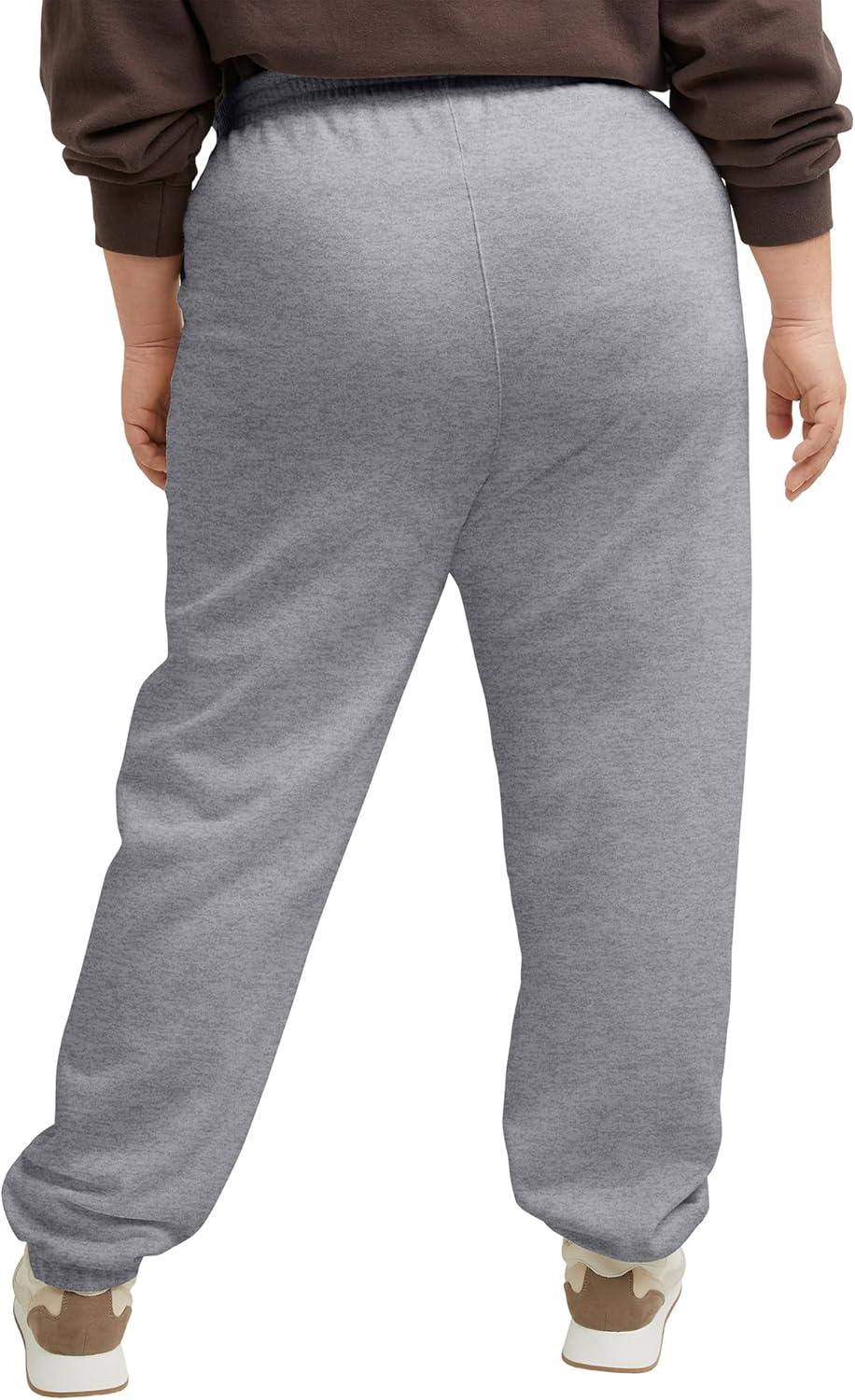 imageHanes Womens Originals Midweight Fleece Joggers Sweatpants with Pockets Place Flowers 30quot PlusLight Steel