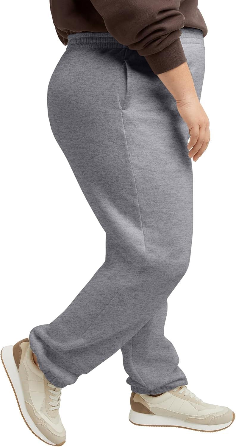 imageHanes Womens Originals Midweight Fleece Joggers Sweatpants with Pockets Place Flowers 30quot PlusLight Steel