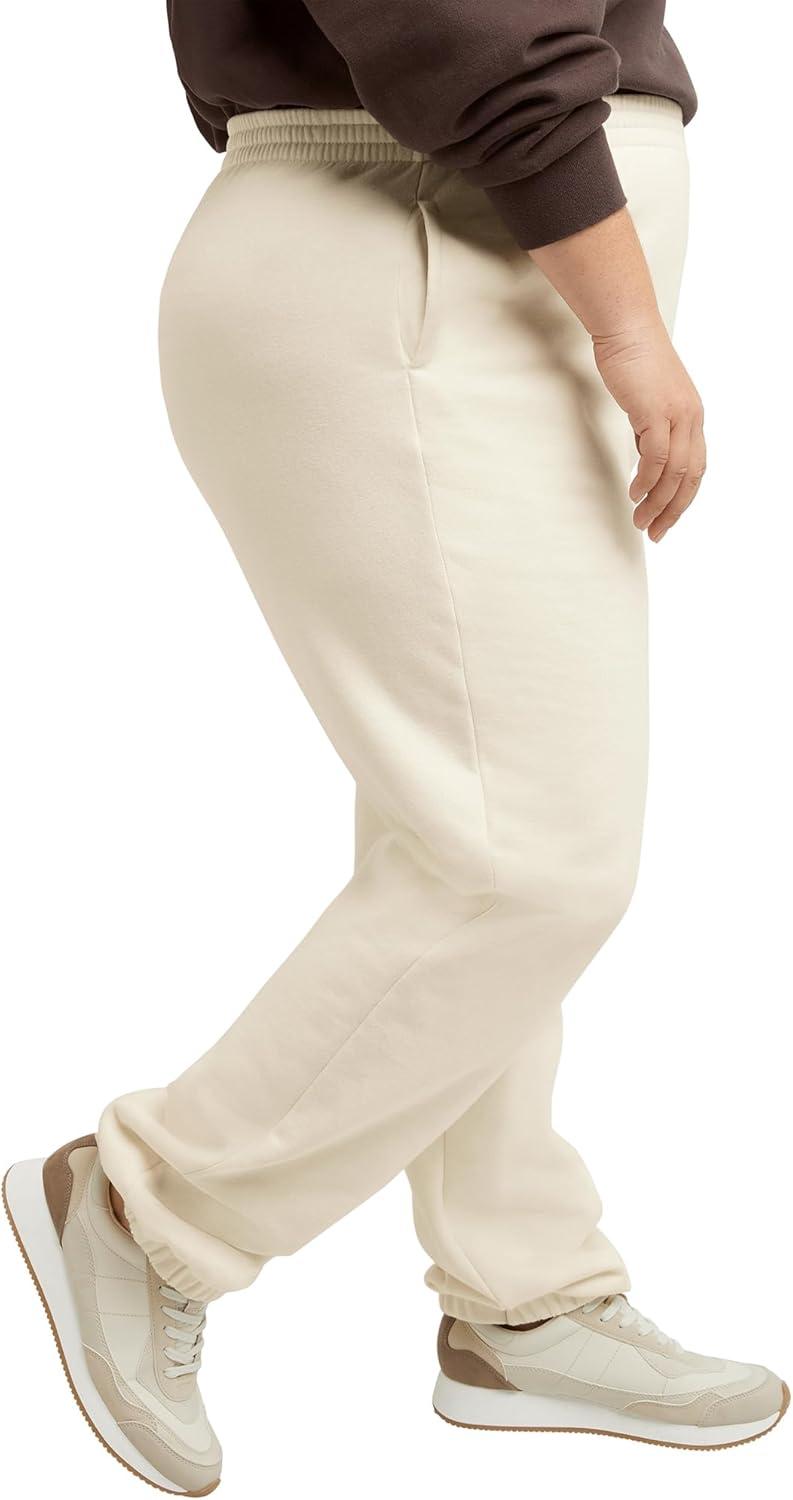 imageHanes Womens Originals Midweight Fleece Joggers Sweatpants with Pockets Place Flowers 30quot PlusNatural