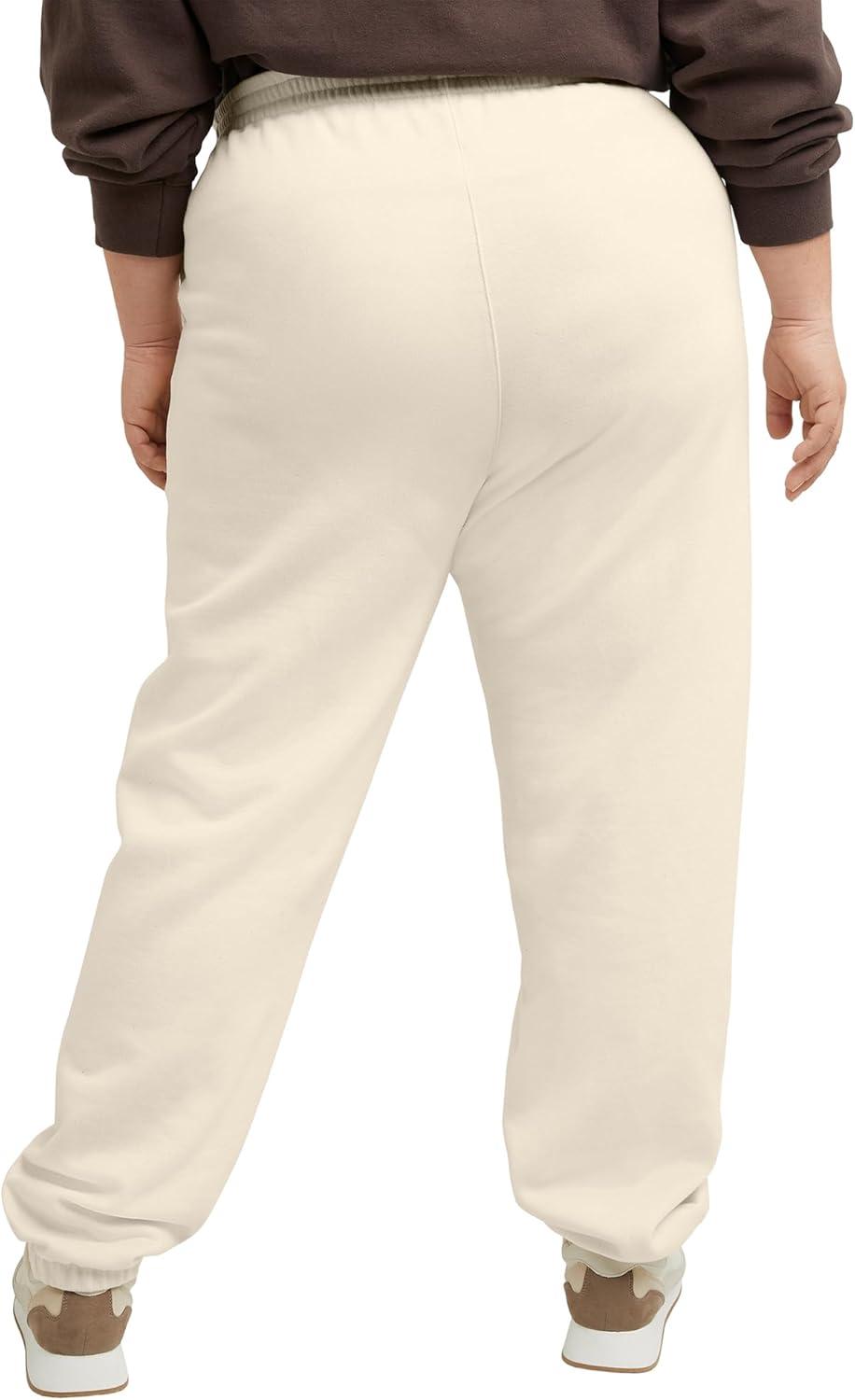 imageHanes Womens Originals Midweight Fleece Joggers Sweatpants with Pockets Place Flowers 30quot PlusNatural