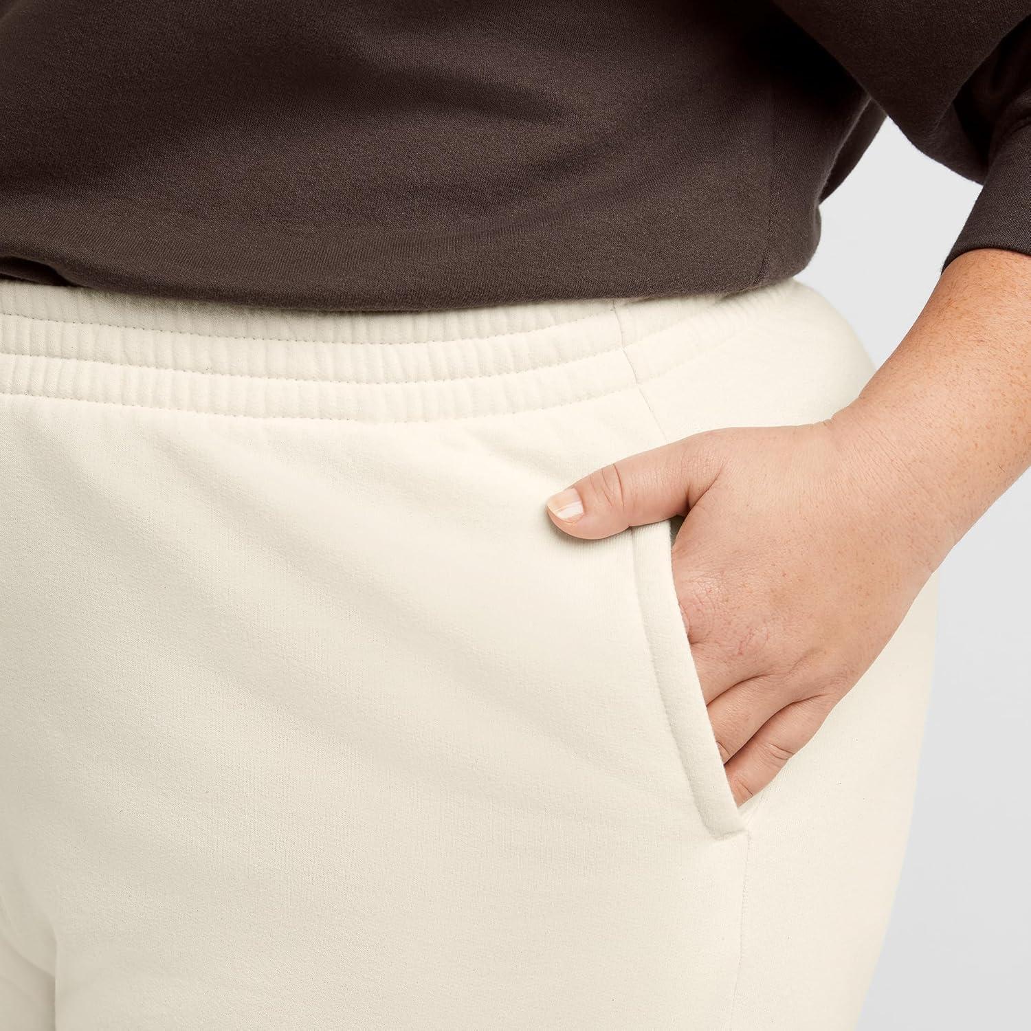 imageHanes Womens Originals Midweight Fleece Joggers Sweatpants with Pockets Place Flowers 30quot PlusNatural