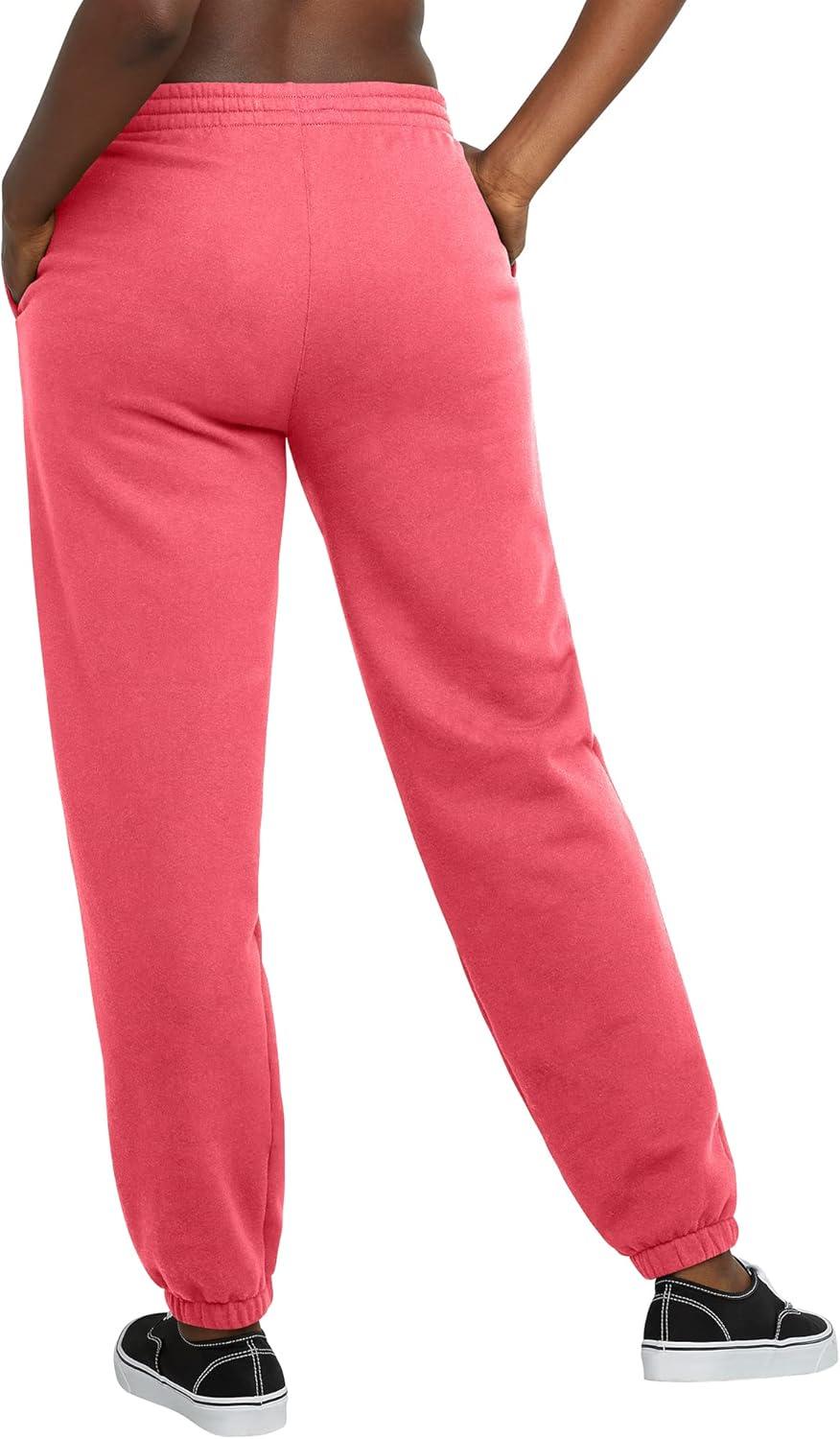 imageHanes Womens Originals Midweight Fleece Joggers Sweatpants with Pockets Place Flowers 30quot PlusPinky Peach