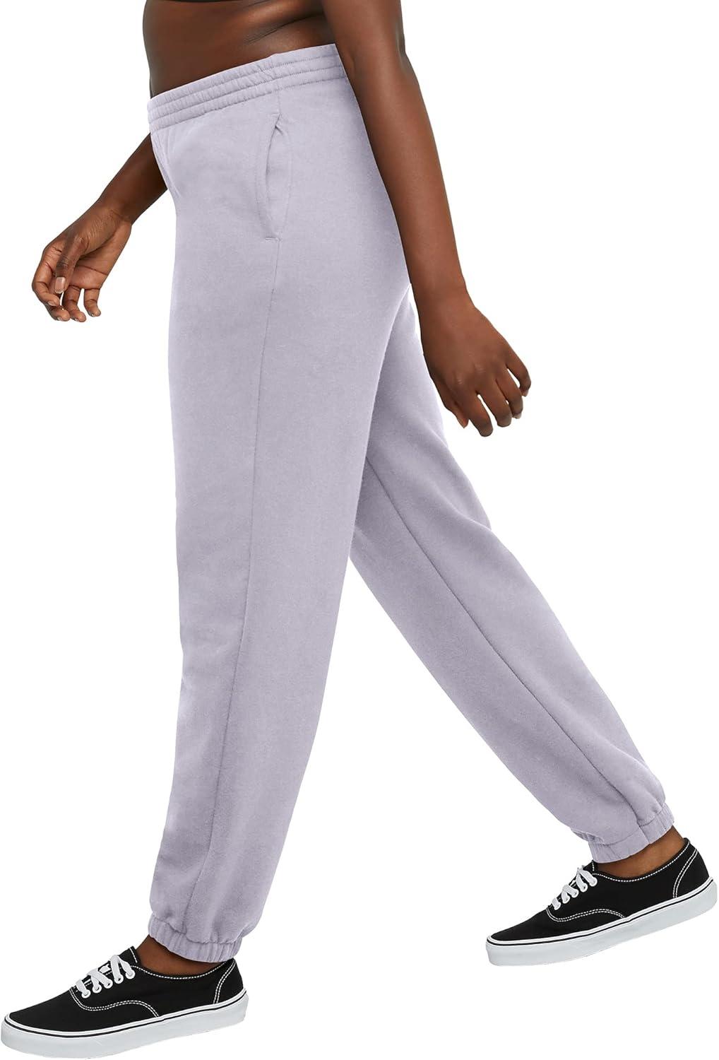 imageHanes Womens Originals Midweight Fleece Joggers Sweatpants with Pockets Place Flowers 30quot PlusUrban Lilac