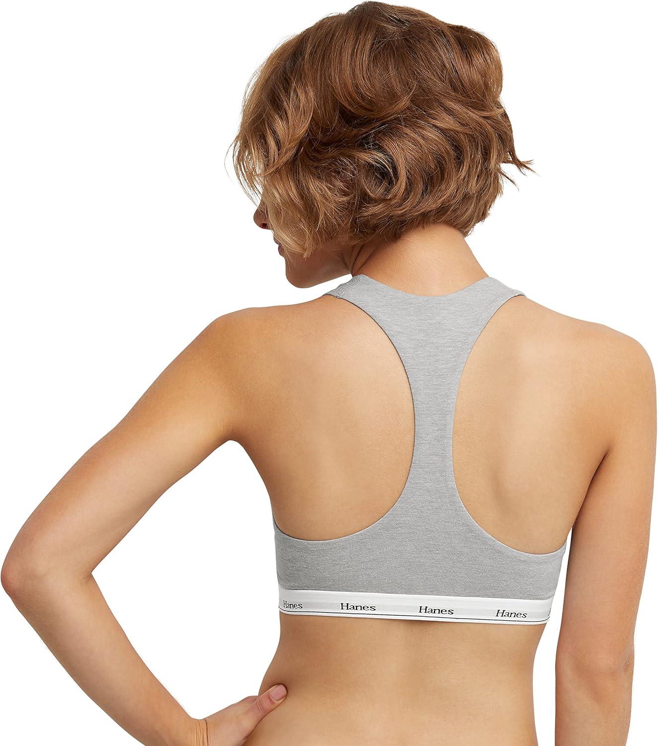 imageHanes Womens Originals Racerback Bralette Pack Breathable Stretch Cotton Bras 2PackShelton RedConcrete Heather