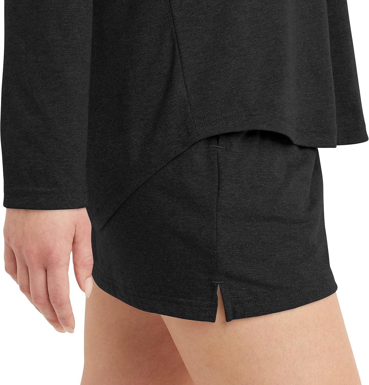 imageHanes Womens Originals TriBlend LongSleeve TShirt Crewneck Tee for Women Relaxed Fit Plus SizesBlack