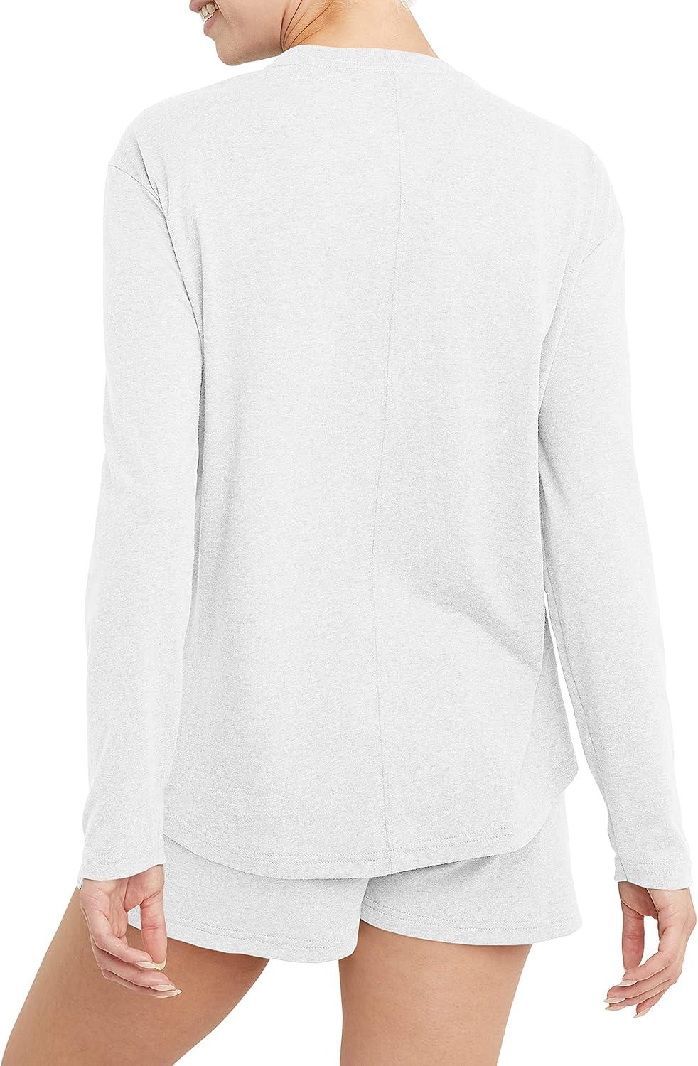 imageHanes Womens Originals TriBlend LongSleeve TShirt Crewneck Tee for Women Relaxed Fit Plus SizesEco White