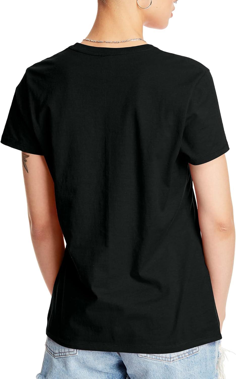 imageHanes Womens PerfectT Crewneck TShirt Lightweight Cotton Short Sleeve Tee for WomenBlack