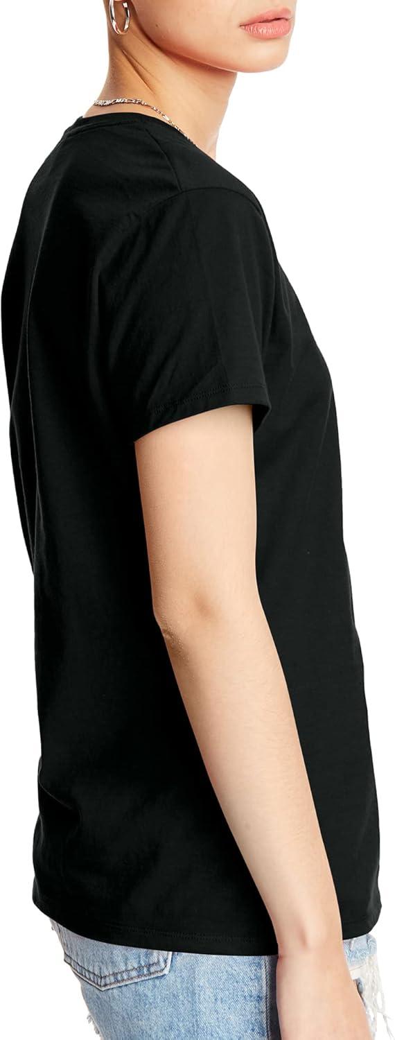 imageHanes Womens PerfectT Crewneck TShirt Lightweight Cotton Short Sleeve Tee for WomenBlack