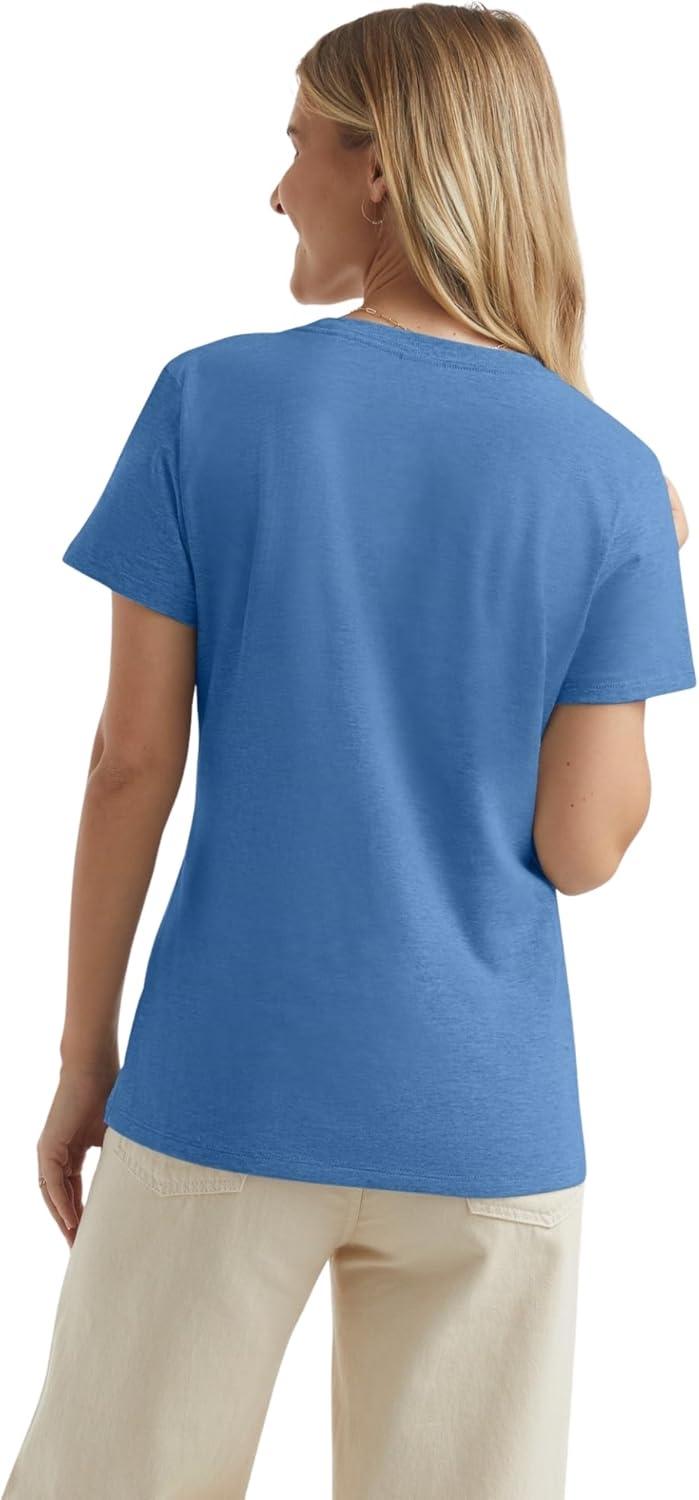 imageHanes Womens PerfectT Crewneck TShirt Lightweight Cotton Short Sleeve Tee for WomenCarolina Blue
