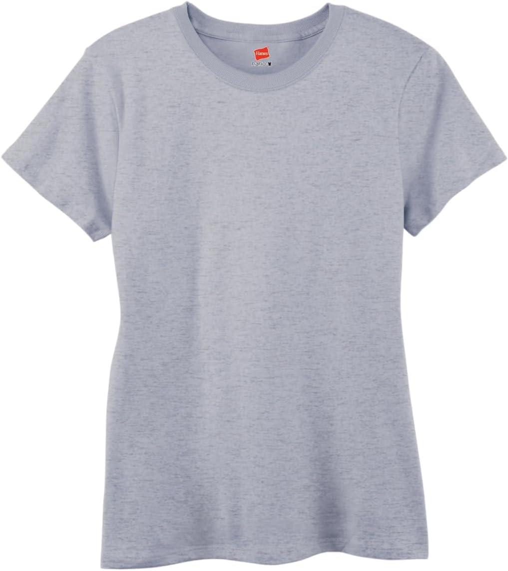imageHanes Womens PerfectT Crewneck TShirt Lightweight Cotton Short Sleeve Tee for WomenLight Steel