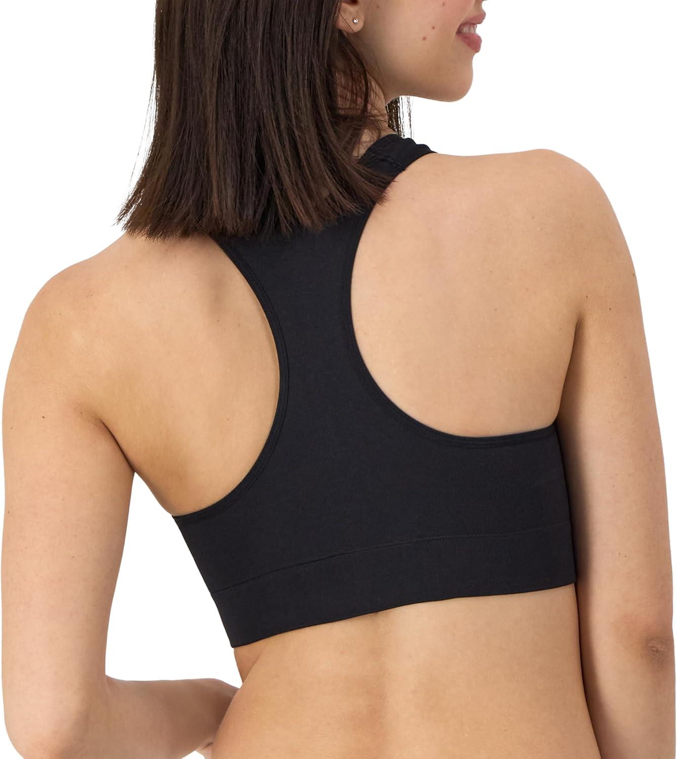 imageHanes Womens Seamless Racerback Bra Pullover FullCoverage Bralette 2PackConcrete HeatherBlack