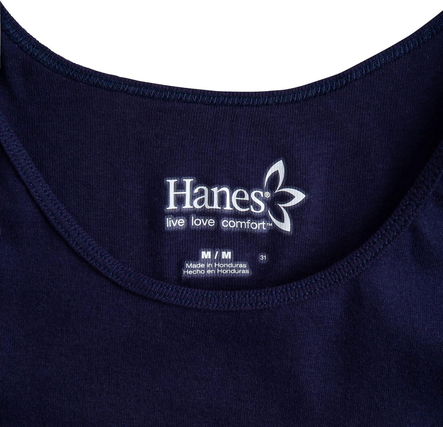 imageHanes Womens Shirts Womens MiniRibbed Cotton Tank Tops Womens Sleeveless TShirts Womens TanksBlack Navy White 3 Pack