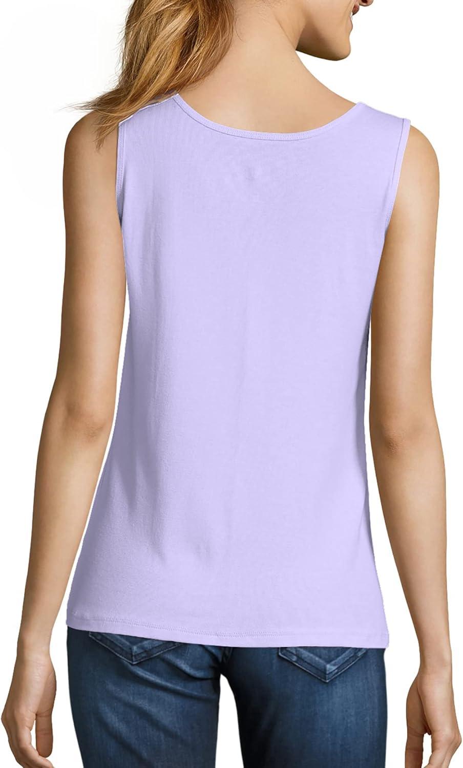 imageHanes Womens Shirts Womens MiniRibbed Cotton Tank Tops Womens Sleeveless TShirts Womens TanksLilac Wash