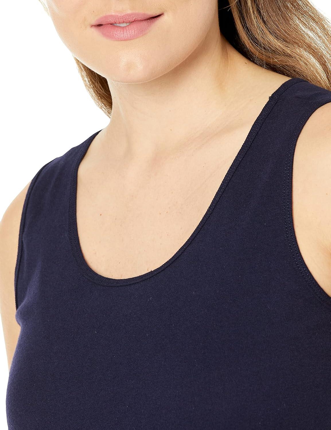 imageHanes Womens Shirts Womens MiniRibbed Cotton Tank Tops Womens Sleeveless TShirts Womens TanksNavy