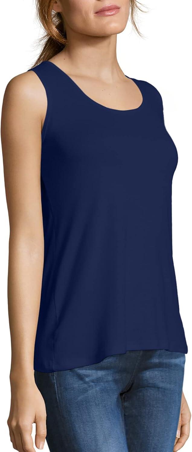 imageHanes Womens Shirts Womens MiniRibbed Cotton Tank Tops Womens Sleeveless TShirts Womens TanksNavy