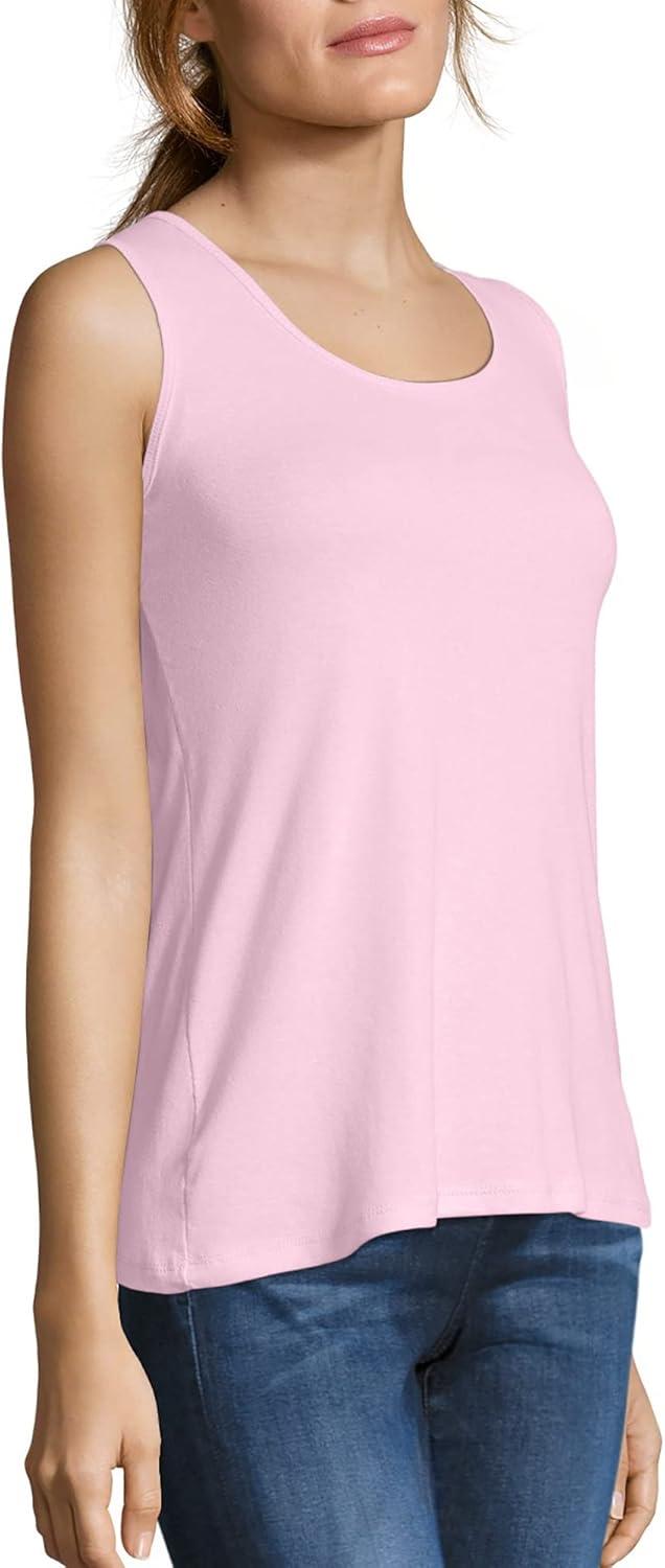 imageHanes Womens Shirts Womens MiniRibbed Cotton Tank Tops Womens Sleeveless TShirts Womens TanksPaleo Pink