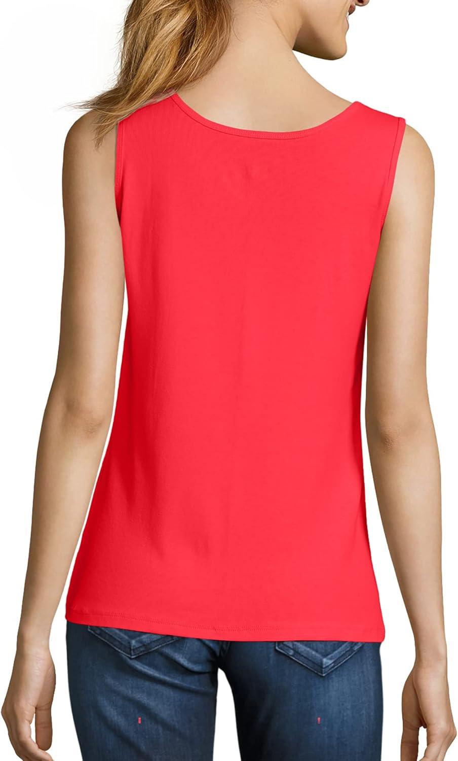 imageHanes Womens Shirts Womens MiniRibbed Cotton Tank Tops Womens Sleeveless TShirts Womens TanksRed Spark