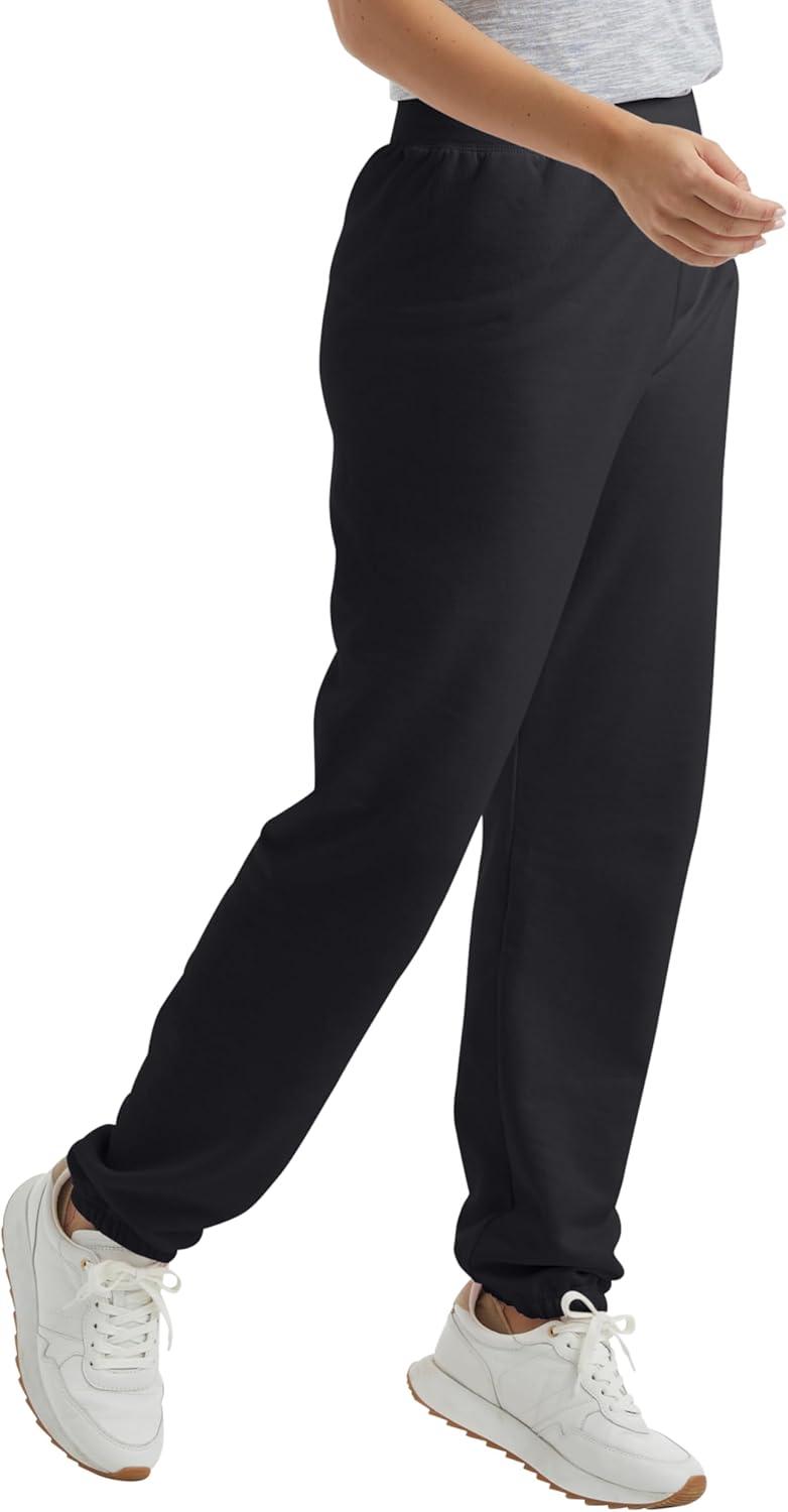 imageHanes Womens Sweatpants EcoSmart Fleece Joggers Pocketless Cinched Leg Sweatpants for Women 30quotEbony