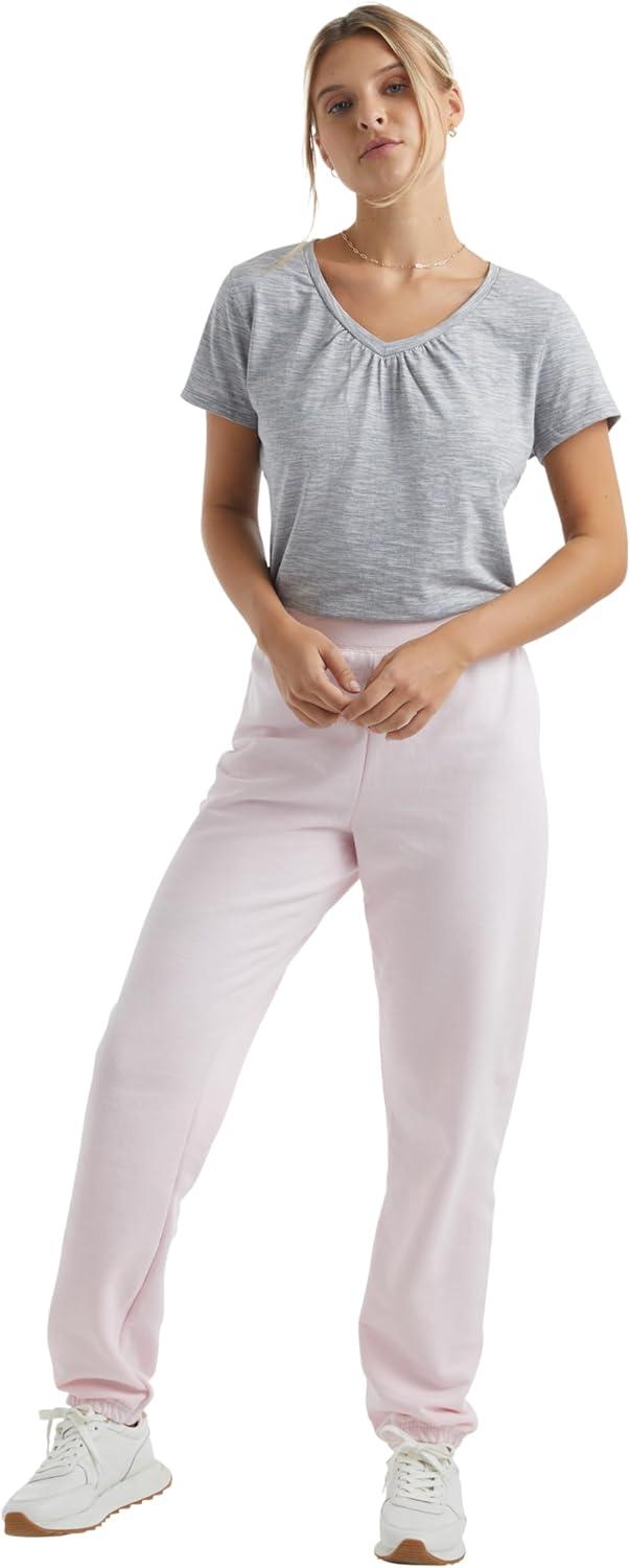 imageHanes Womens Sweatpants EcoSmart Fleece Joggers Pocketless Cinched Leg Sweatpants for Women 30quotPale Pink