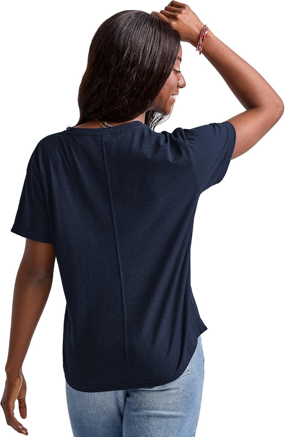 imageHanes Womens TriBlend Relaxed Fit TShirt Oversized Lightweight Tee Available in Plus SizeAthletic Navy Pe Heather