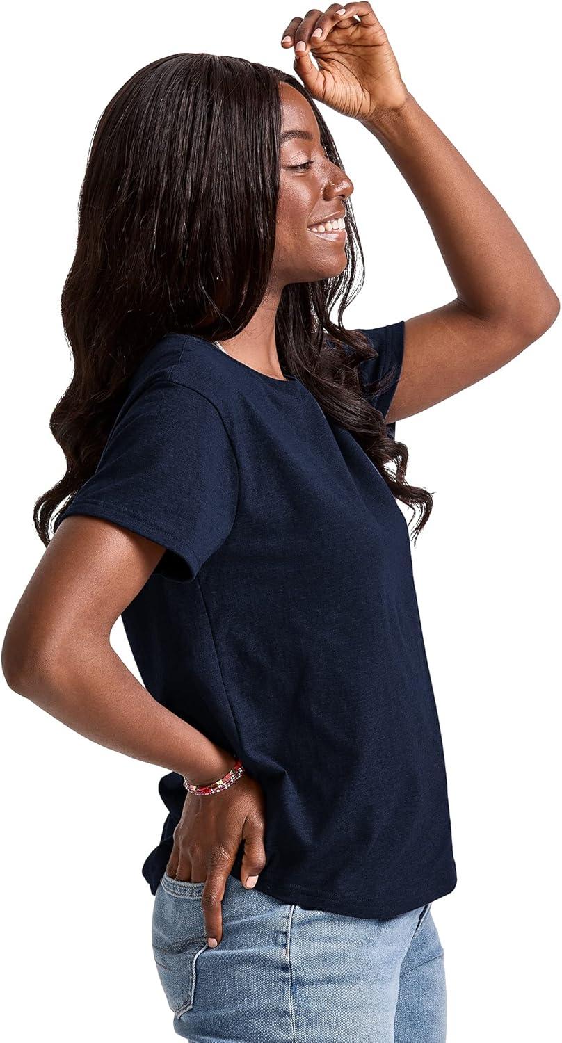 imageHanes Womens TriBlend Relaxed Fit TShirt Oversized Lightweight Tee Available in Plus SizeAthletic Navy Pe Heather