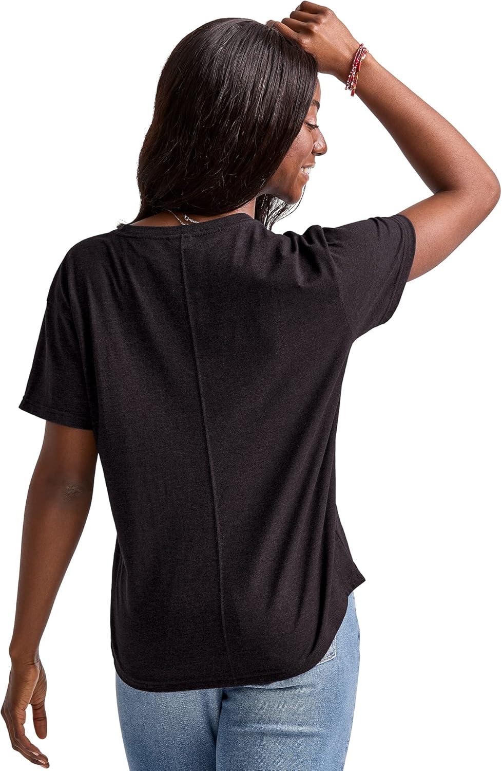 imageHanes Womens TriBlend Relaxed Fit TShirt Oversized Lightweight Tee Available in Plus SizeBlack