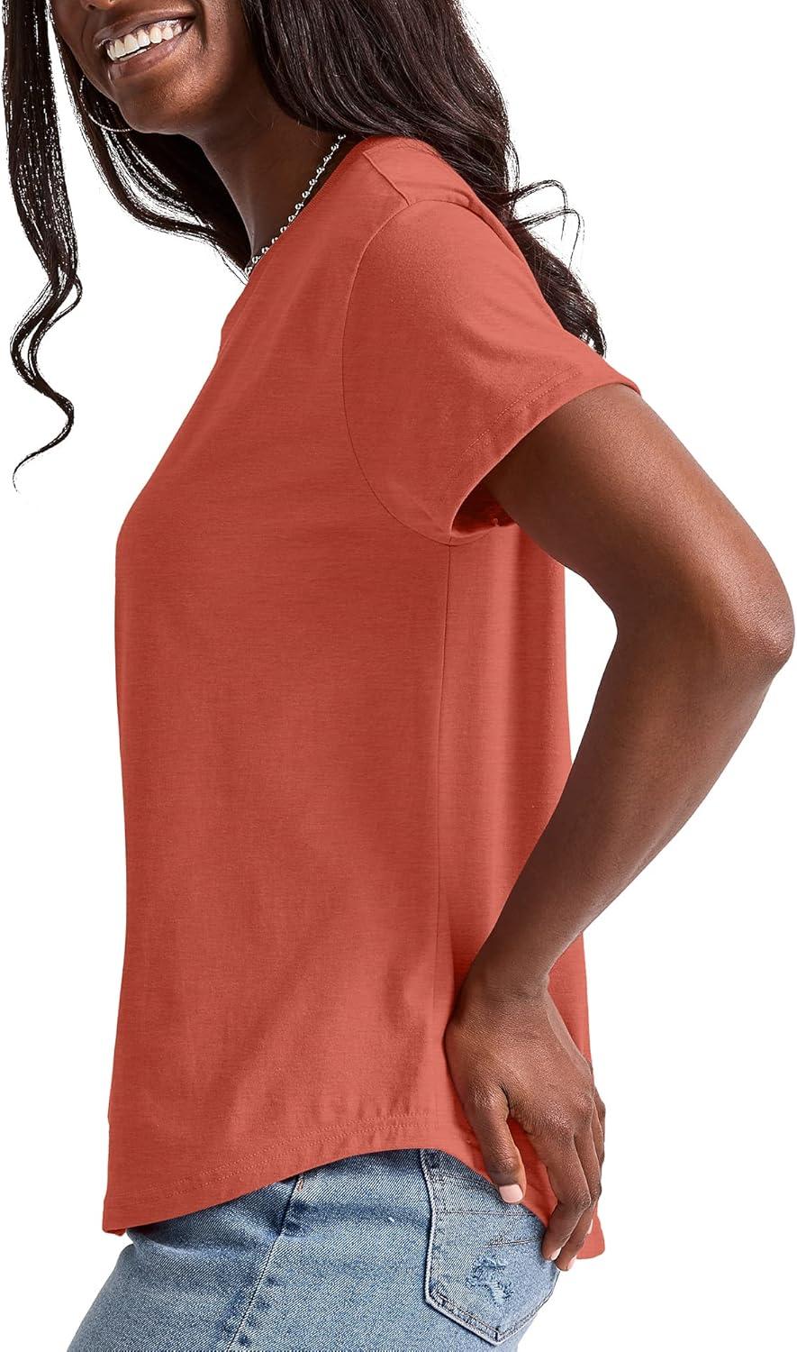 imageHanes Womens TriBlend Relaxed Fit TShirt Oversized Lightweight Tee Available in Plus SizeRed River Clay Pe Heather