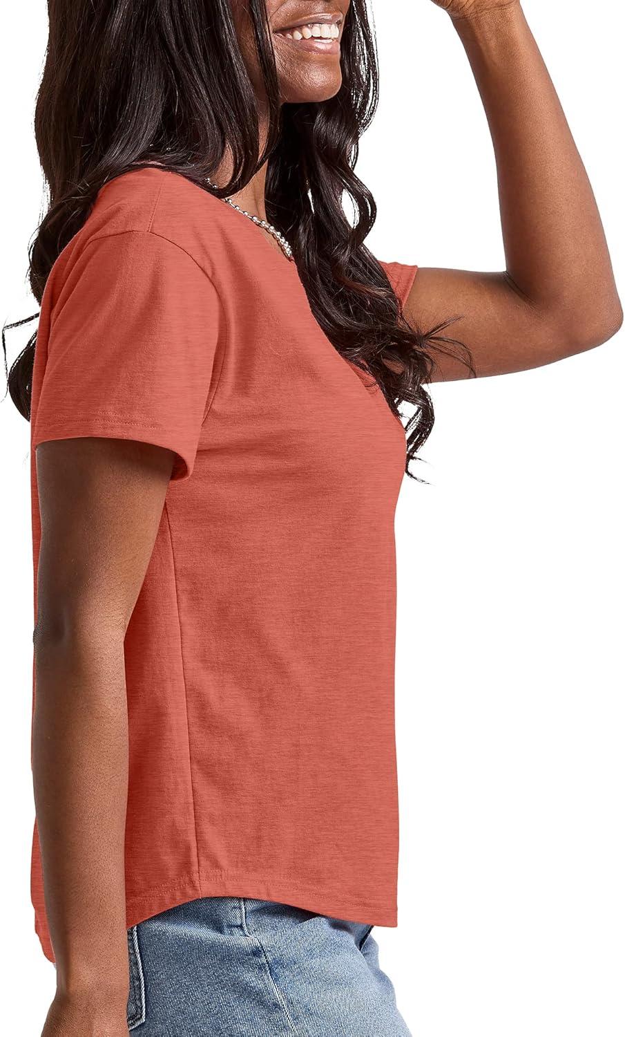 imageHanes Womens TriBlend Relaxed Fit TShirt Oversized Lightweight Tee Available in Plus SizeRed River Clay Pe Heather